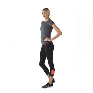 Lululemon Pace Rival Crop *22" in Black Coral Sz 4